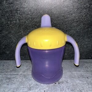 Playtex First Sipster sippy cup two handles purple yellow 7 oz 207 ml VTG 2003